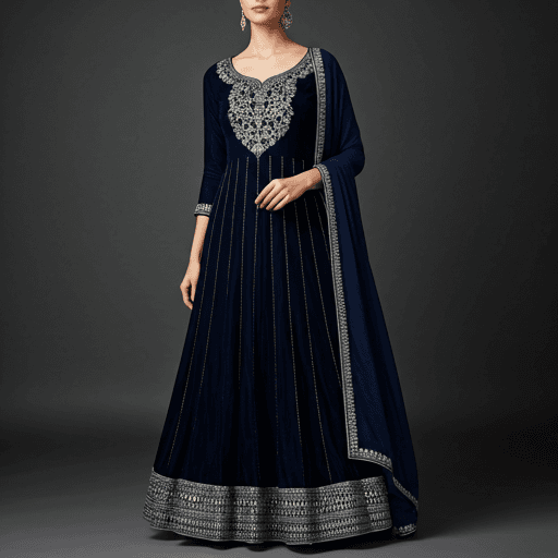 Silk Anarkali Ruby Red